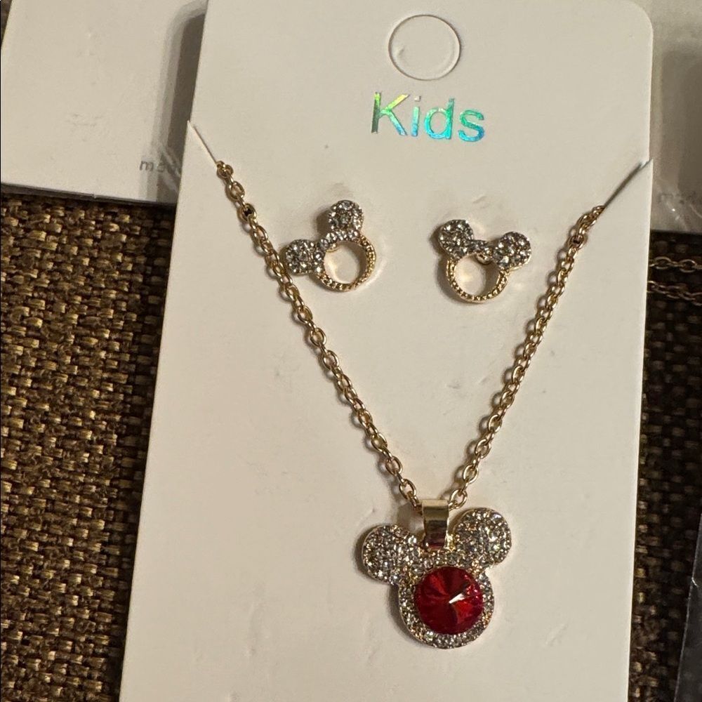 3246-Matt Fun Item- Kids Earrings and Necklace Set Price for 1 Set - Picture 2 of 6